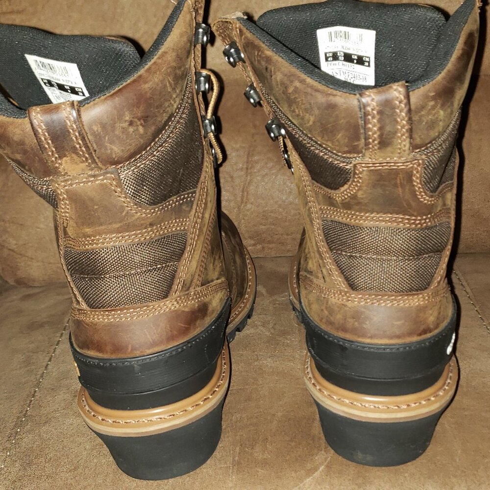 Carhartt Men's 8" Waterproof Insulated Composite Toe Logger Climbing Boot - Picture 7 of 16